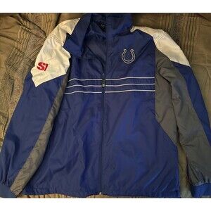 NFL Team Apparel SI Indianapolis Colts Windbreaker Jacket Size L Full Zip